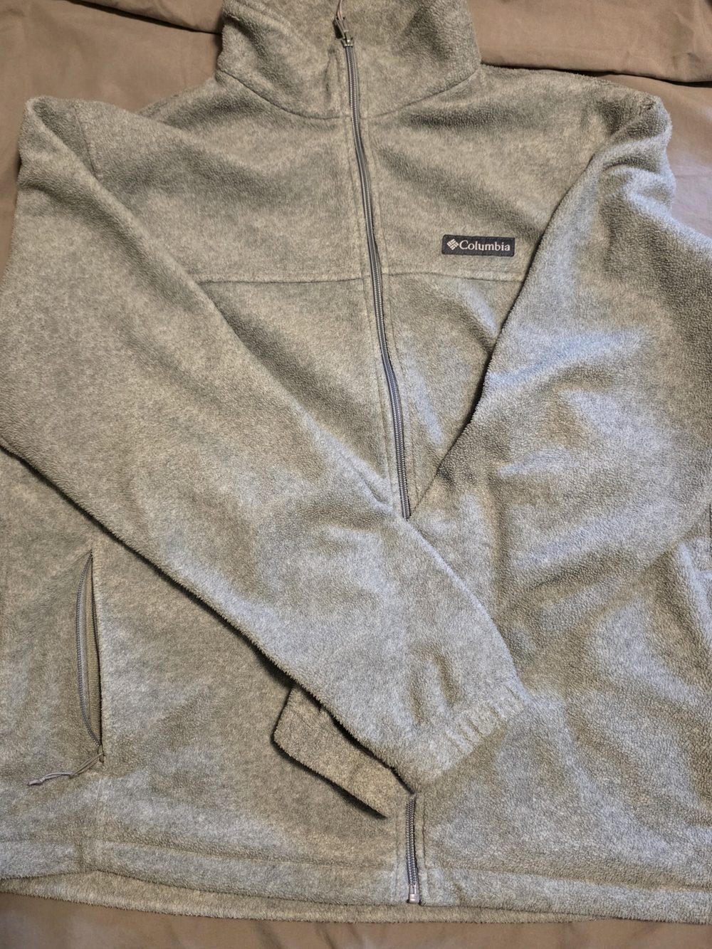 Columbia Men's Light Gray Full-Zip Fleece Jacket
